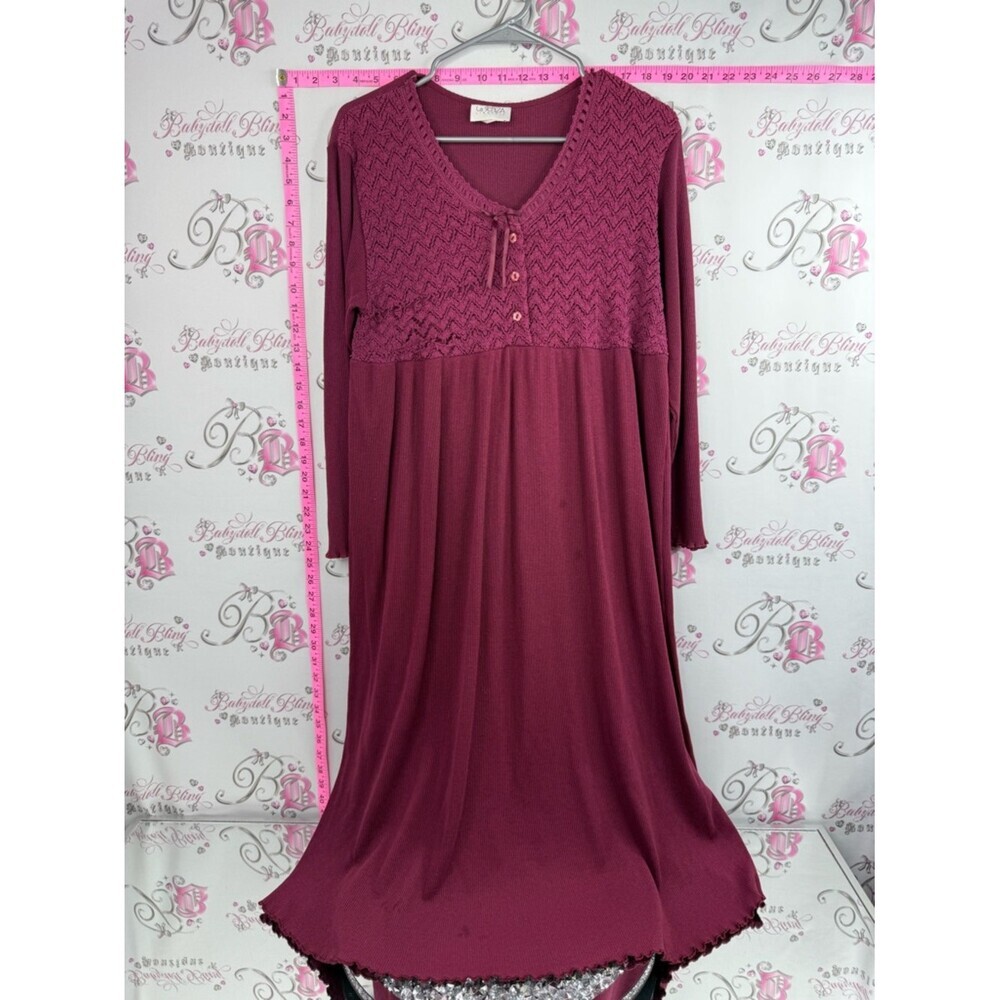 La SENZA vintage dress crochet Women's Maxi Dress in Deep Berry Mauve